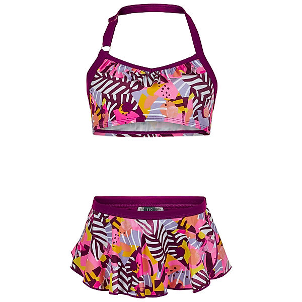 Color Kids Bikini JUNGLE mit Rock in festival fuchsia