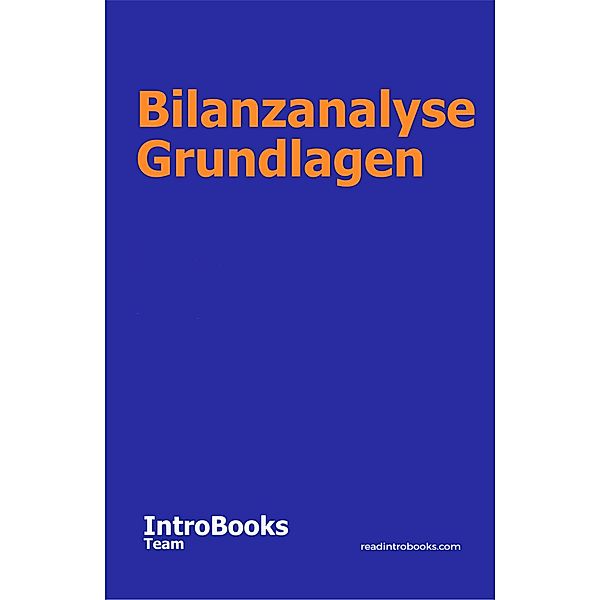 Bilanzanalyse Grundlagen, IntroBooks Team