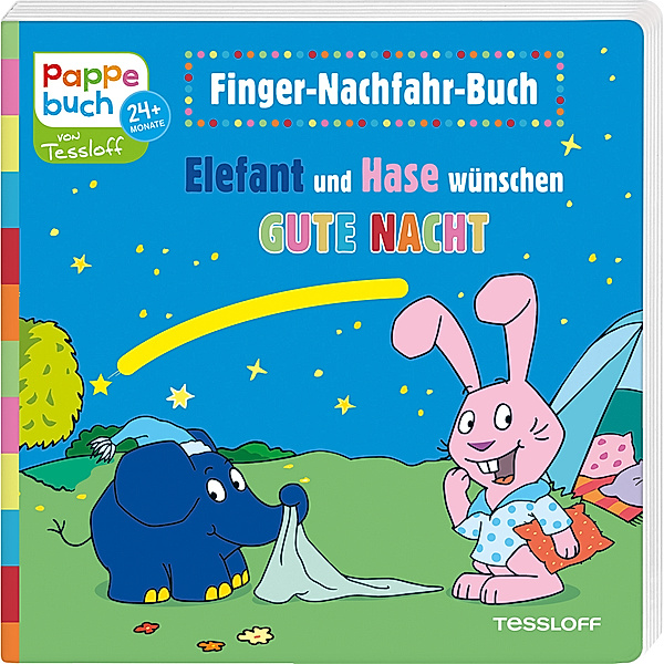 Bilderbuch ab 2 Jahre / Finger-Nachfahr-Buch. Elefant und Hase wünschen Gute Nacht, Katja Baier