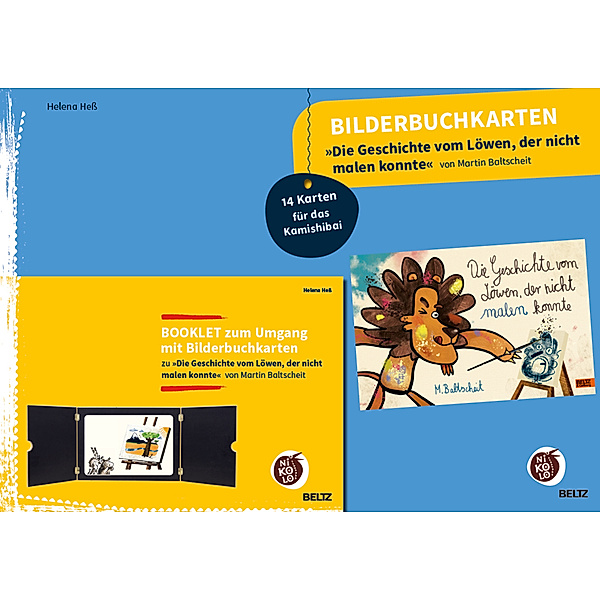 Bilderbuchkarten «Die Geschichte vom Löwen, der nicht malen konnte« von Martin Baltscheit, Helena Hess