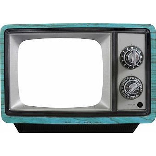 Bilderrahmen Fernseher Retro 2, blau, mittel