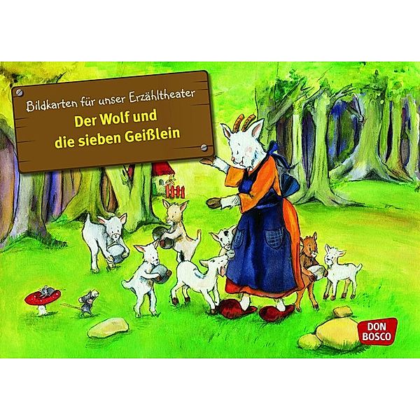 Bildkarten für unser Erzähltheater / Der Wolf und die sieben Geisslein. Kamishibai Bildkartenset, Die Gebrüder Grimm