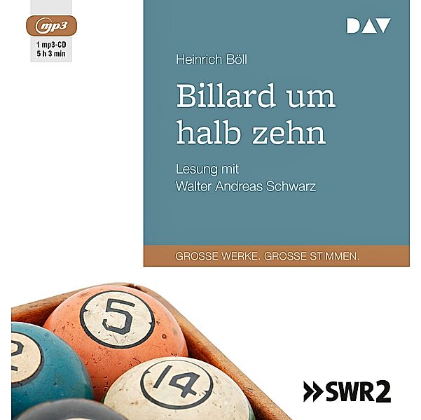Billard um halb zehn,1 Audio-CD, 1 MP3, Heinrich Böll