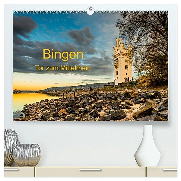 Bingen - Tor zum Mittelrhein (hochwertiger Premium Wandkalender 2024 DIN A2 quer), Kunstdruck in Hochglanz, Erhard Hess