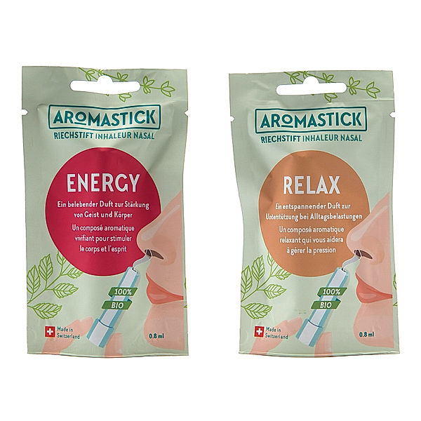 Bio Aromastick Riechstift Bundle Energy & Relax (2er-Set)