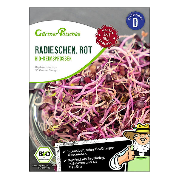 BIO Keimsprossen Radieschen, rot, 30 g