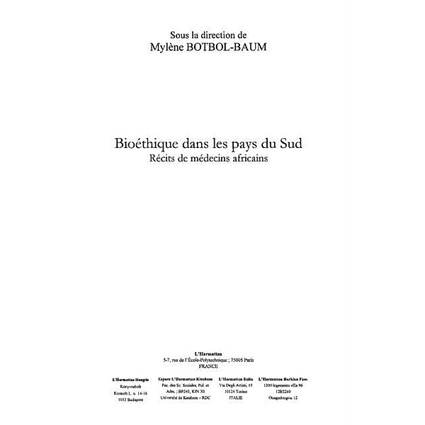 Bioethique dans pays du sud / Hors-collection, Botbol-Baum Mylene
