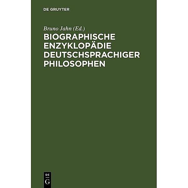 Biographische Enzyklopädie deutschsprachiger Philosophen