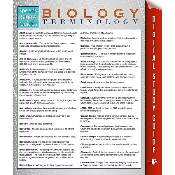 Biology Terminology (Speedy Study Guides) / Dot EDU, Speedy Publishing