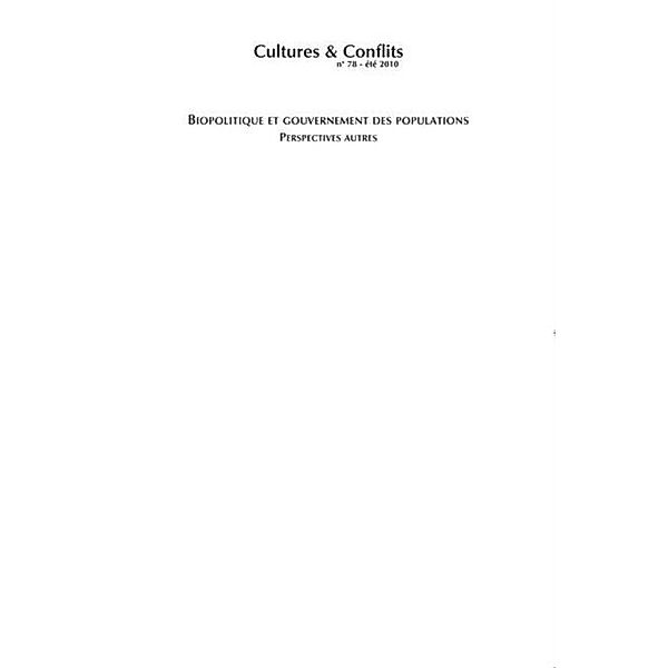 Biopolitique et gouvernement des populations / Hors-collection, Caraes Marie-Haude