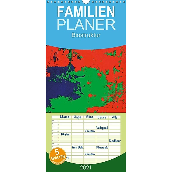 Biostruktur - Familienplaner hoch (Wandkalender 2021 , 21 cm x 45 cm, hoch), Heiner Lammers