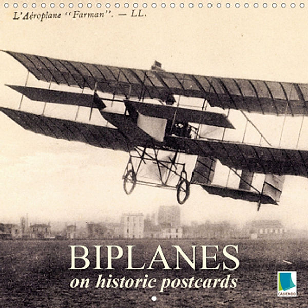 Biplanes on historic postcards (Wall Calendar 2021 300 × 300 mm Square)
