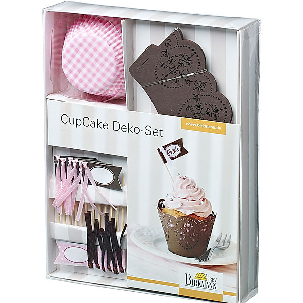 Birkmann CupCake Deko-Set, 48-tlg. (Farbe: Schoko/ Rosé)