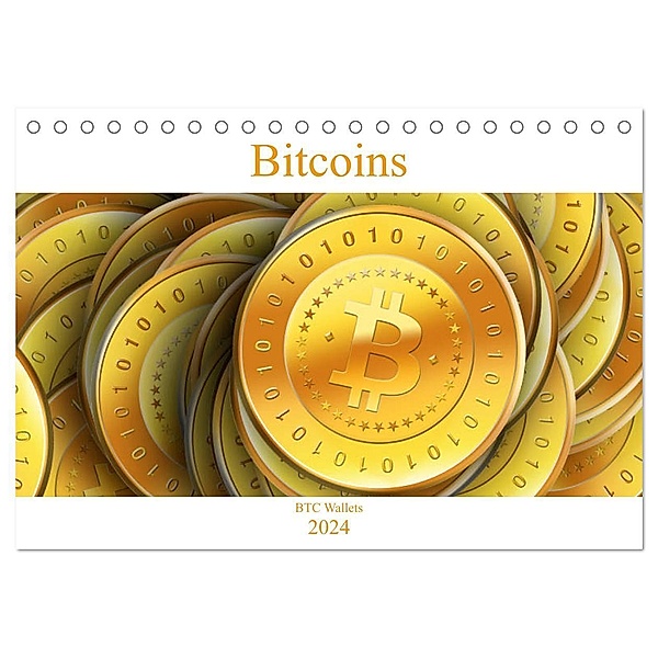 Bitcoins (Tischkalender 2024 DIN A5 quer), CALVENDO Monatskalender, BTC Wallets