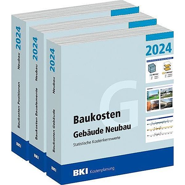 BKI Baukosten Gebäude + Positionen + Bauelemente Neubau 2024 - Kombi Teil 1-3