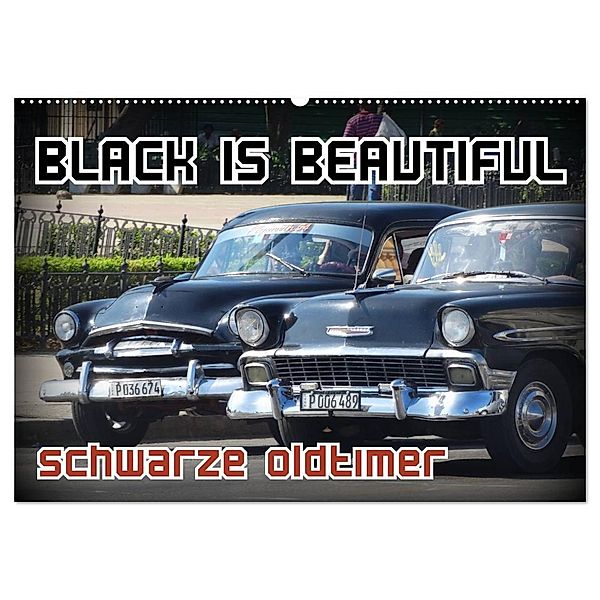 Black is Beautiful - Schwarze Oldtimer (Wandkalender 2024 DIN A2 quer), CALVENDO Monatskalender, Henning von Löwis of Menar