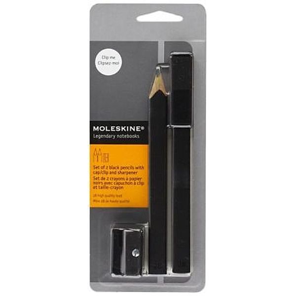 Black Pencil Set With Cap And Sharpener