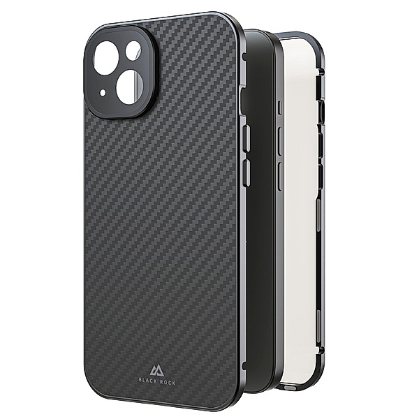 Black Rock Cover 360° Glass für Apple iPhone 13, Real Carbon