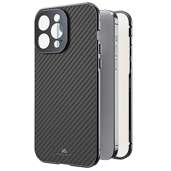 Black Rock Cover 360° Glass für Apple iPhone 14 Pro Max, Real Carbon