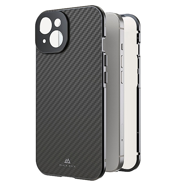 Black Rock Cover 360° Glass für Apple iPhone 14, Real Carbon