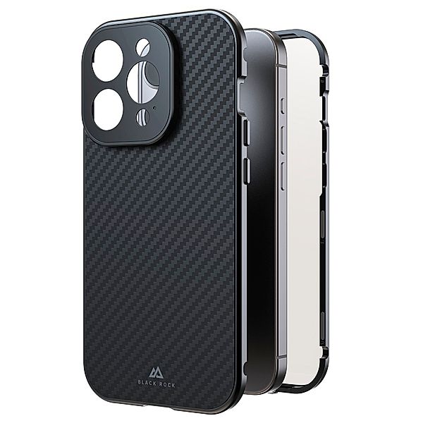 Black Rock Cover 360° Glass für Apple iPhone 15 Pro, Real Carbon