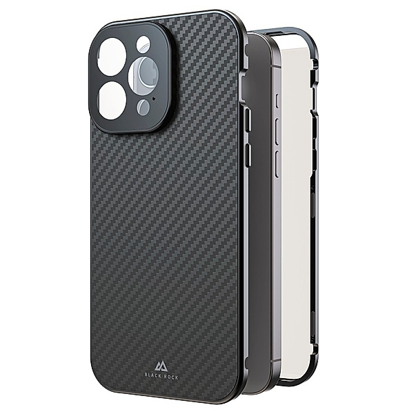 Black Rock Cover 360° Glass für Apple iPhone 15 Pro Max, Real Carbon