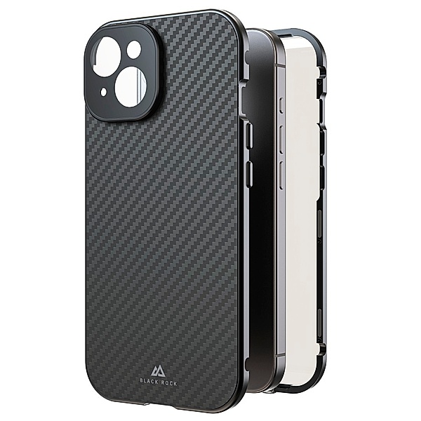 Black Rock Cover 360° Glass für Apple iPhone 15, Real Carbon