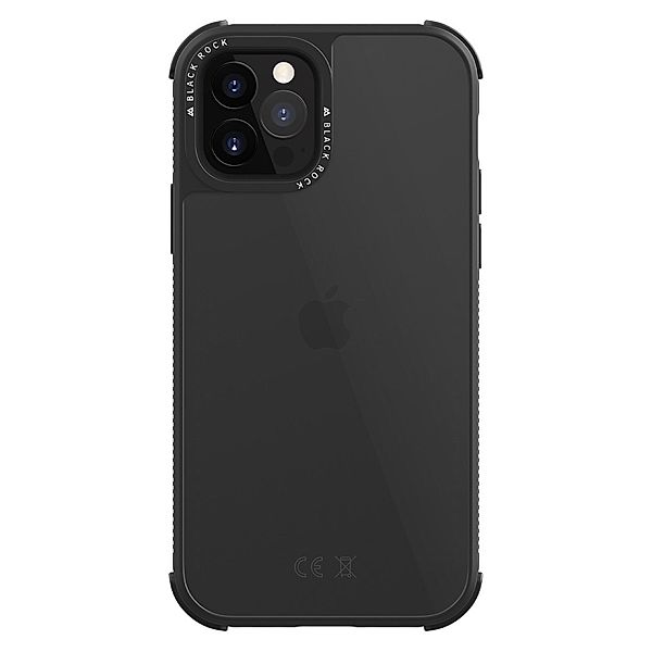 Black Rock Cover Robust Transparent für Apple iPhone 12/12 Pro, Schwarz