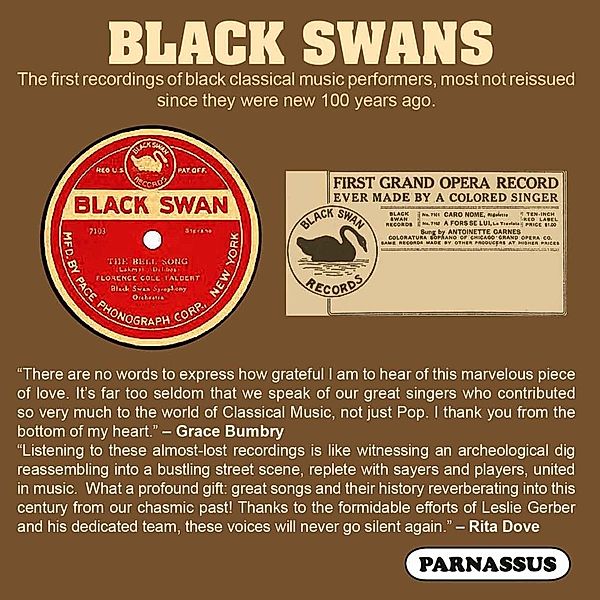 Black Swans (First African American Classical Art., Burleigh, Boatner, Talbert, Dett, Garnes, Hayes