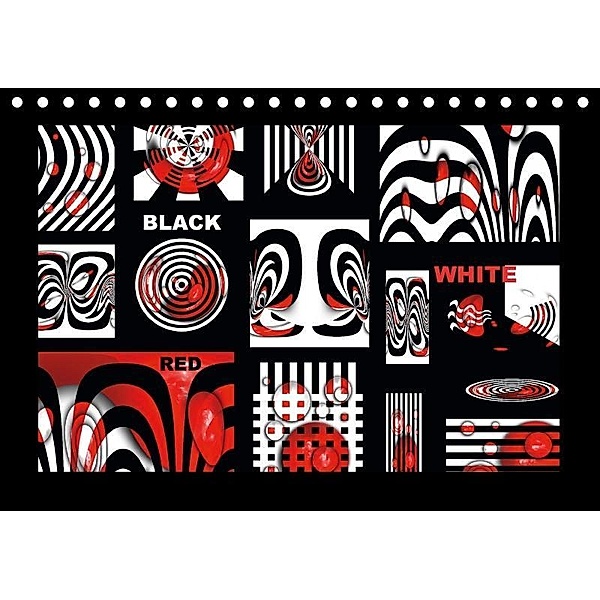Black, white, red/UK-Version (Table Calendar 2017 DIN A5 Landscape), Claudia Burlager