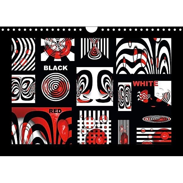 Black, white, red/UK-Version (Wall Calendar 2017 DIN A4 Landscape), Claudia Burlager