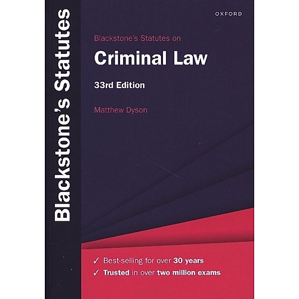 Blackstone's Statutes on Criminal Law, Matthew Dyson