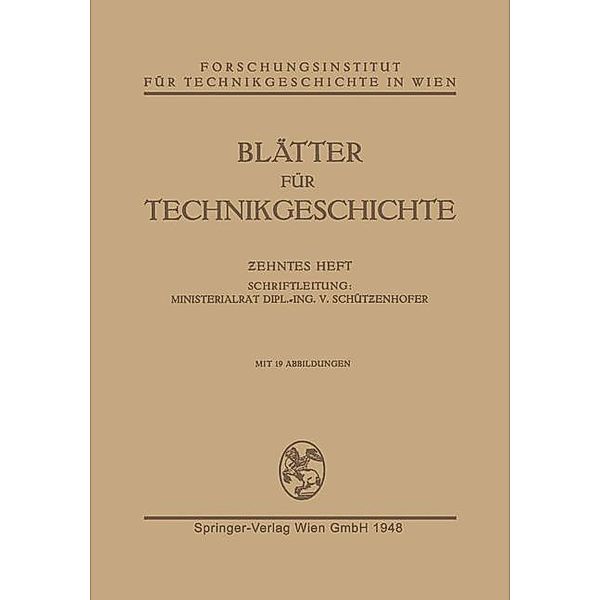 Blätter für Technikgeschichte / Blätter für Technikgeschichte Bd.10, Ministerialrat Dipl-Ing. V. Schüt?enhofer