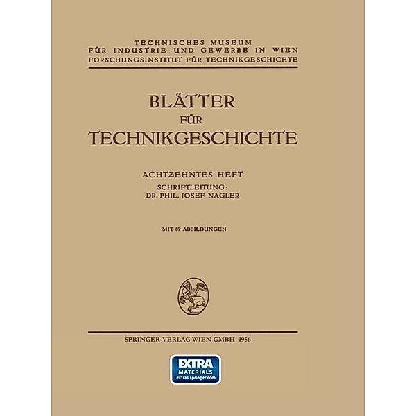 Blätter für Technikgeschichte / Blätter für Technikgeschichte Bd.18, Phil. Josef Nagler