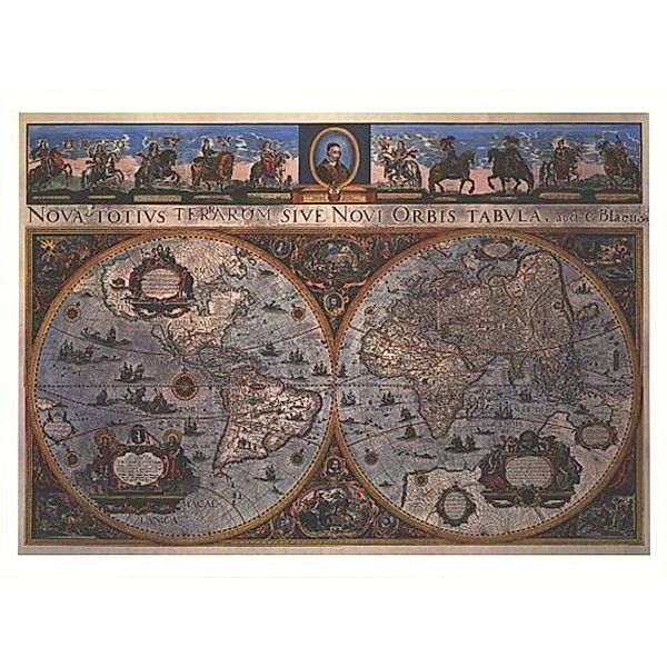 Blaeu's World Map von 1665 (Digitaldruck), Planokarte