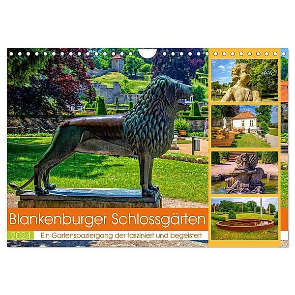 Blankenburger Schlossgärten - Ein Gartenspaziergang der fasziniert und begeistert (Wandkalender 2024 DIN A4 quer), CALVENDO Monatskalender, Holger Felix