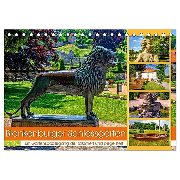 Blankenburger Schlossgärten - Ein Gartenspaziergang der fasziniert und begeistert (Tischkalender 2024 DIN A5 quer), CALVENDO Monatskalender, Holger Felix