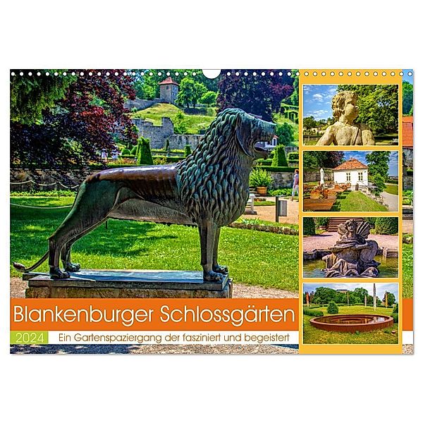 Blankenburger Schlossgärten - Ein Gartenspaziergang der fasziniert und begeistert (Wandkalender 2024 DIN A3 quer), CALVENDO Monatskalender, Holger Felix