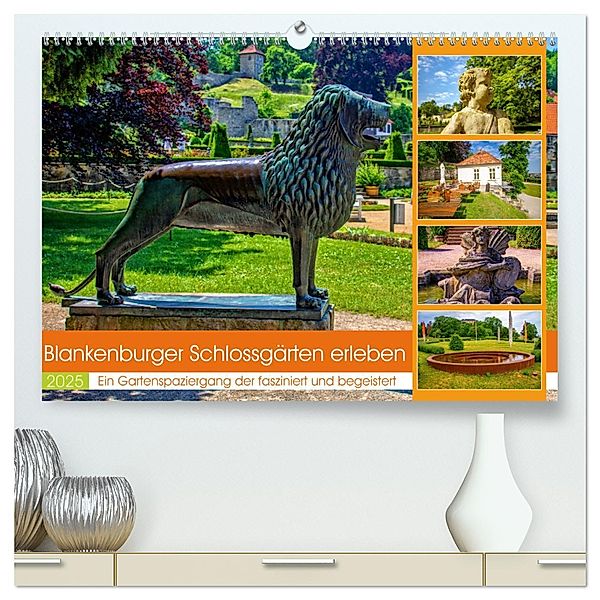 Blankenburger Schlossgärten erleben (hochwertiger Premium Wandkalender 2025 DIN A2 quer), Kunstdruck in Hochglanz, Calvendo, Holger Felix