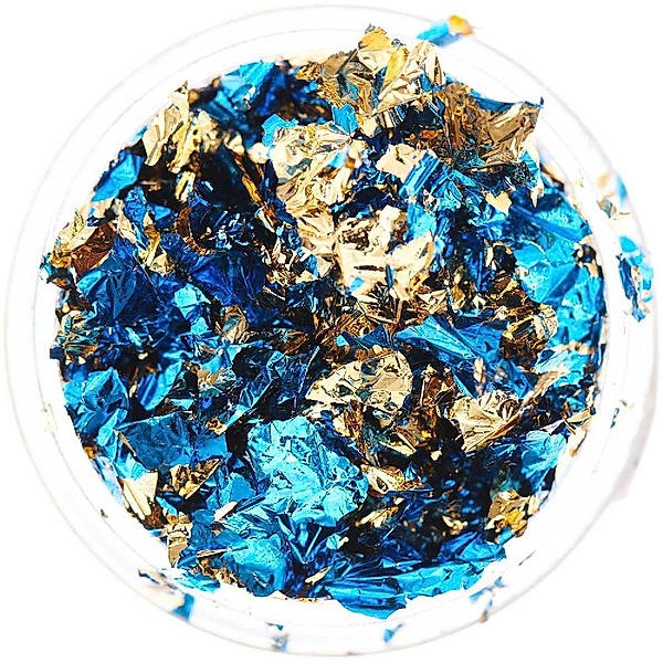 Blattmetall Flocken Gold-Blau, 0,3g