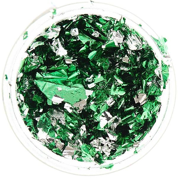 Blattmetall Flocken Silber-Grün, 0,3g