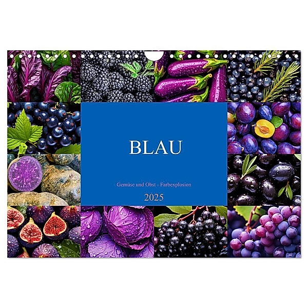 BLAU - Gemüse und Obst - Farbexplosion (Wandkalender 2025 DIN A4 quer), CALVENDO Monatskalender, Calvendo, Susan Michel
