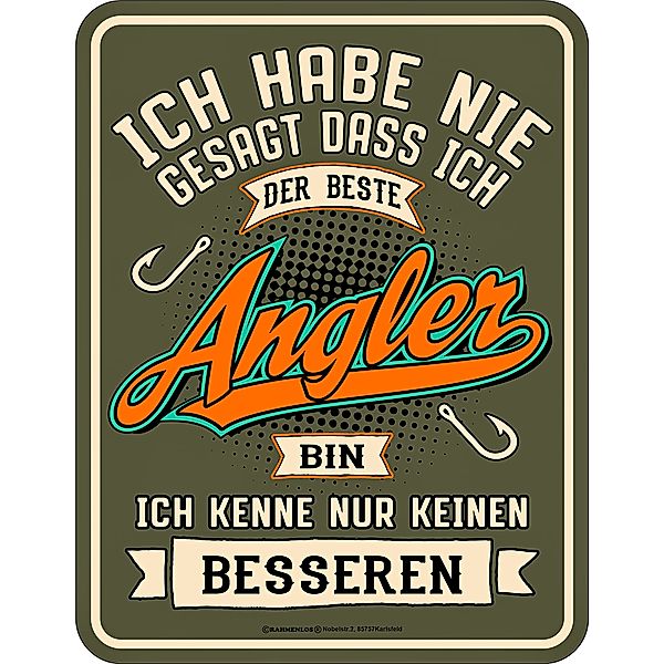 Blechschild Angler