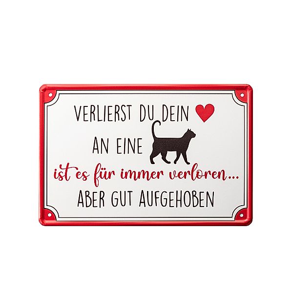 Blechschild Katzenliebe, 20 x 30 cm