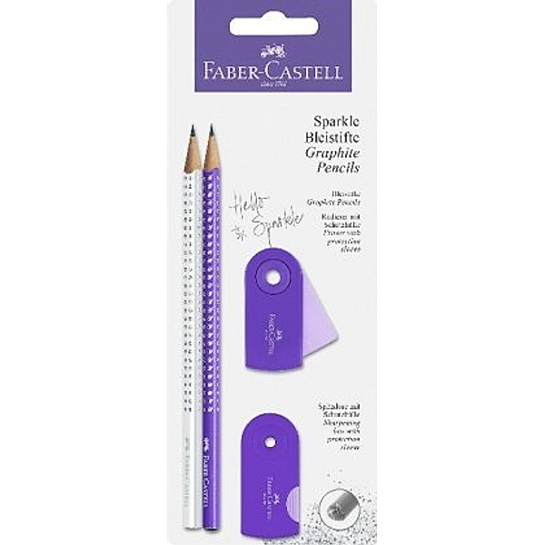 Faber-Castell Bleistift-Set SPARKLE PEARL 4-teilig in lila/weiß