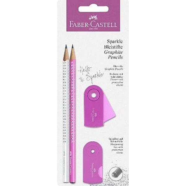 Faber-Castell Bleistift-Set SPARKLE PEARL 4-teilig in pink/weiss