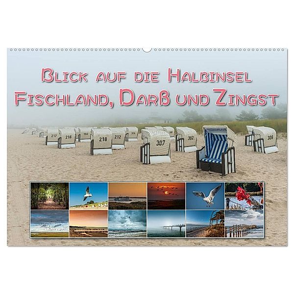 Blick auf die Halbinsel Fischland, Darß und Zingst (Wandkalender 2024 DIN A2 quer), CALVENDO Monatskalender, Dieter Gödecke