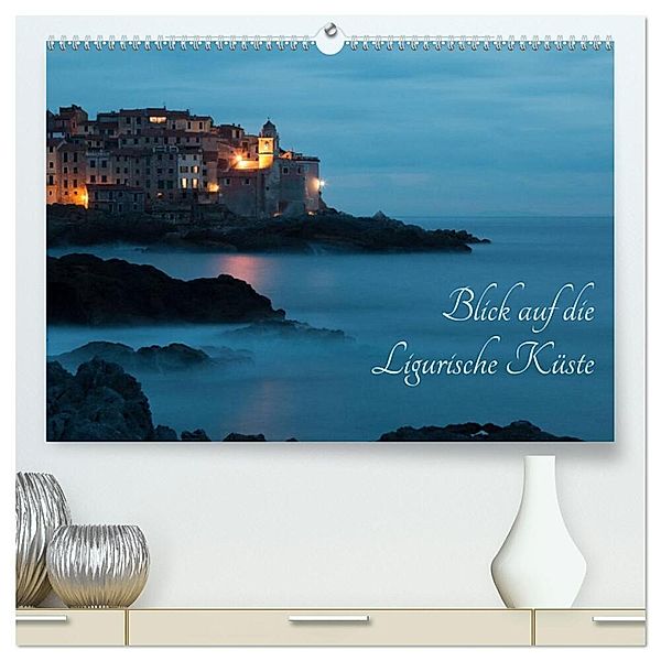 Blick auf die Ligurische Küste (hochwertiger Premium Wandkalender 2025 DIN A2 quer), Kunstdruck in Hochglanz, Calvendo, Max Barattini