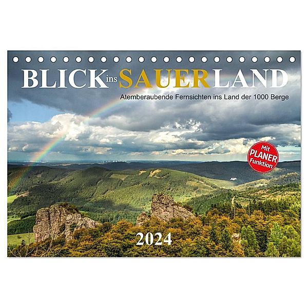 Blick ins Sauerland (Tischkalender 2024 DIN A5 quer), CALVENDO Monatskalender, Heidi Bücker