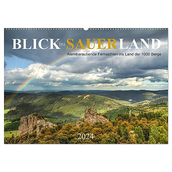 Blick ins Sauerland (Wandkalender 2024 DIN A2 quer), CALVENDO Monatskalender, Heidi Bücker